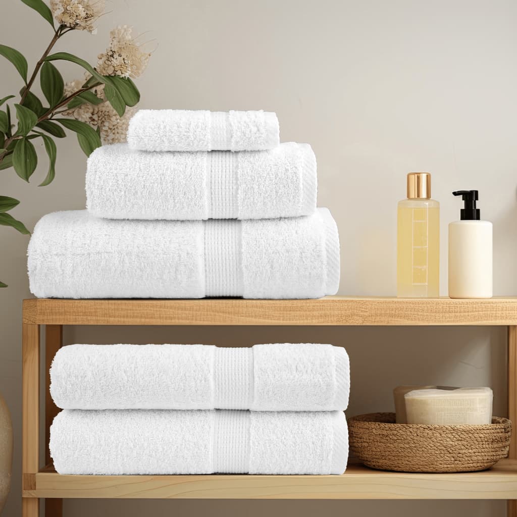 vidaXL 8 Piece Premium Towel Set SOLUND White 600 gsm 3