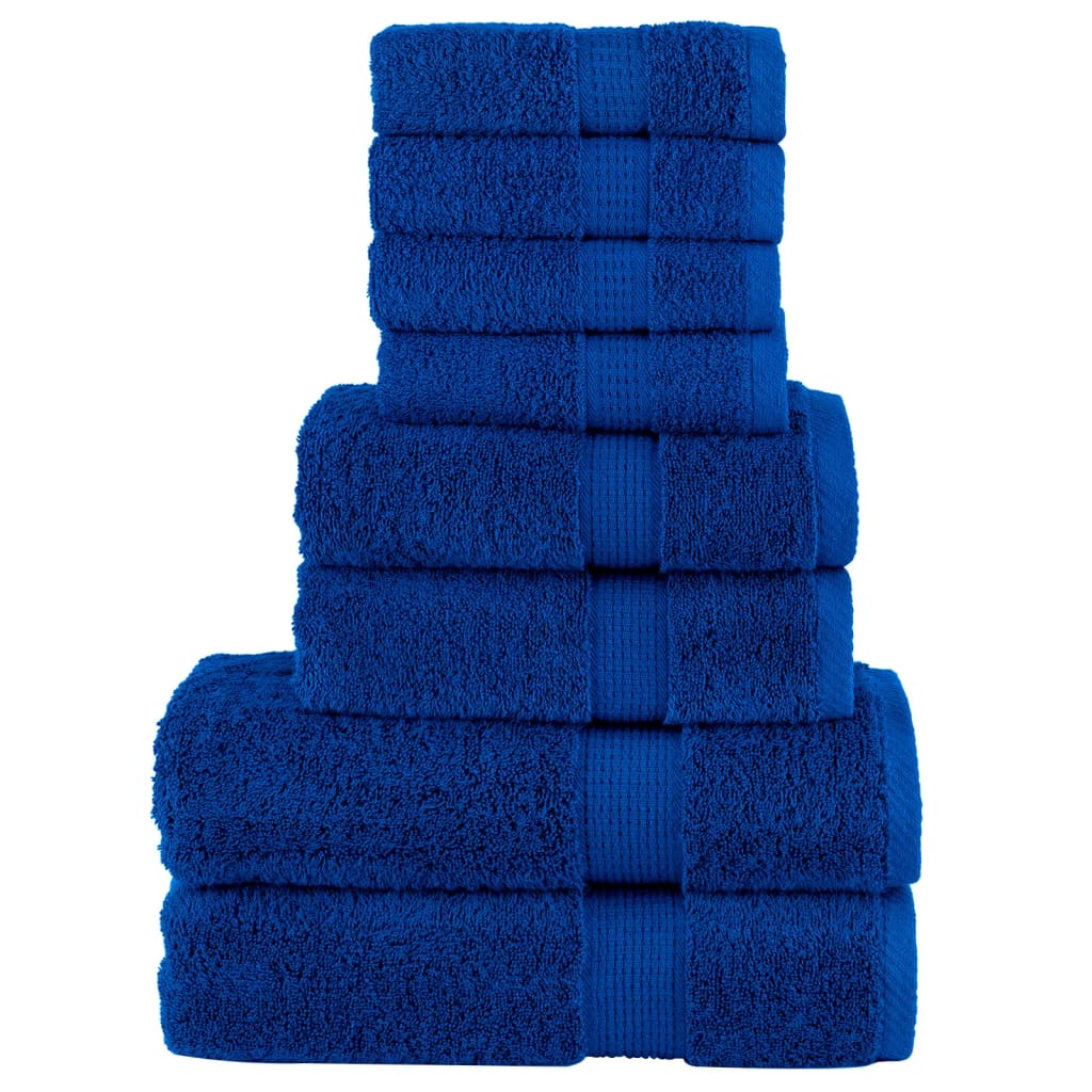 vidaXL 8 Piece Premium Towel Set SOLUND Blue 600 gsm 1