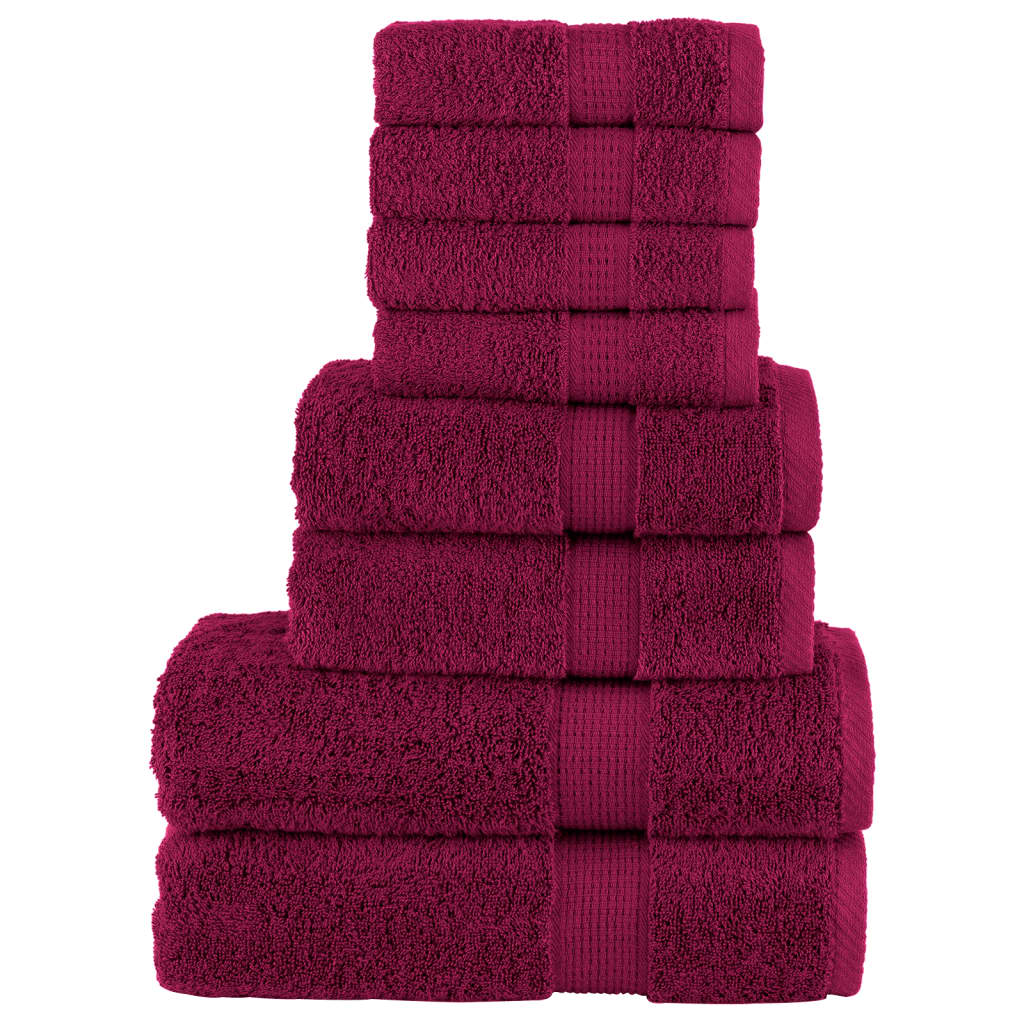 vidaXL 8 Piece Premium Towel Set SOLUND Bordeaux 600 gsm 1
