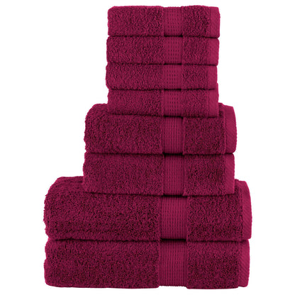 vidaXL 8 Piece Premium Towel Set SOLUND Bordeaux 600 gsm 1