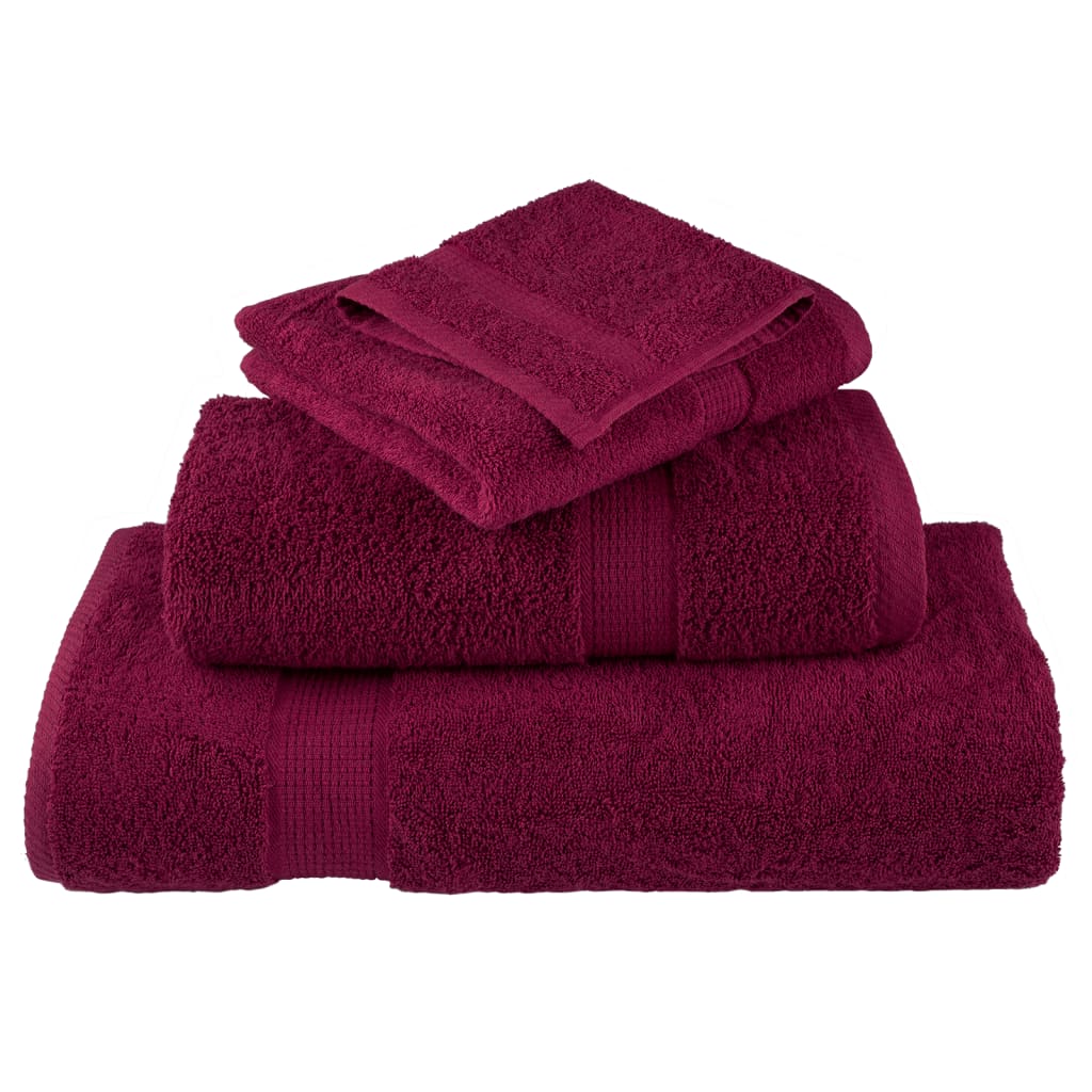 vidaXL 8 Piece Premium Towel Set SOLUND Bordeaux 600 gsm 4
