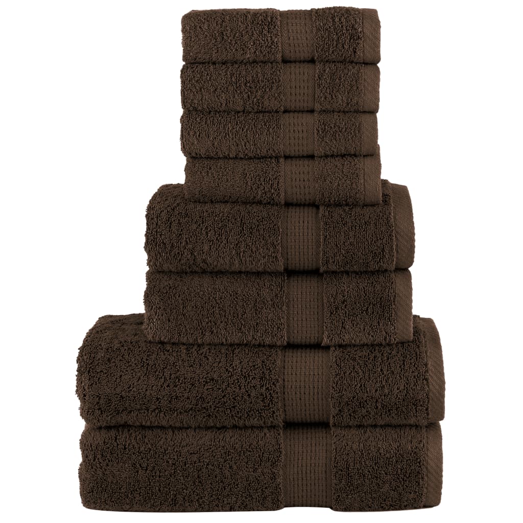 vidaXL 8 Piece Premium Towel Set SOLUND Brown 600 gsm 1