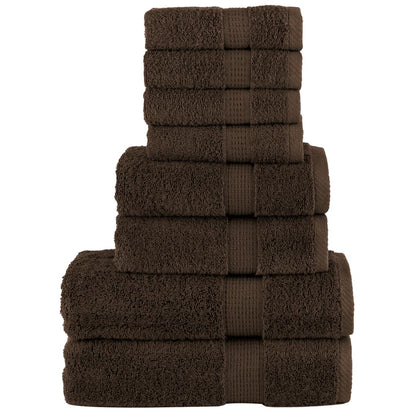 vidaXL 8 Piece Premium Towel Set SOLUND Brown 600 gsm 1