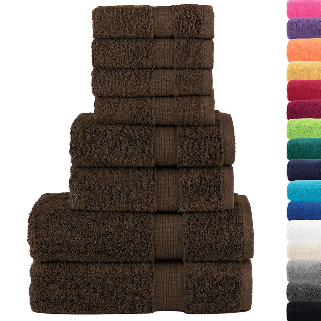 vidaXL 8 Piece Premium Towel Set SOLUND Brown 600 gsm 2