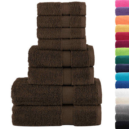 vidaXL 8 Piece Premium Towel Set SOLUND Brown 600 gsm 2