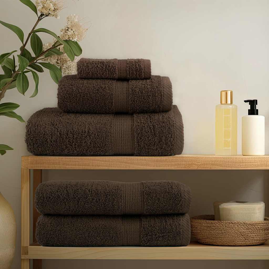 vidaXL 8 Piece Premium Towel Set SOLUND Brown 600 gsm 3
