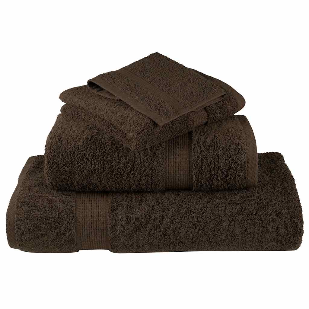 vidaXL 8 Piece Premium Towel Set SOLUND Brown 600 gsm 4