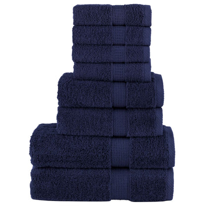 vidaXL 8 Piece Premium Towel Set SOLUND Navy Blue 600 gsm 1