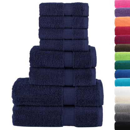 vidaXL 8 Piece Premium Towel Set SOLUND Navy Blue 600 gsm 2