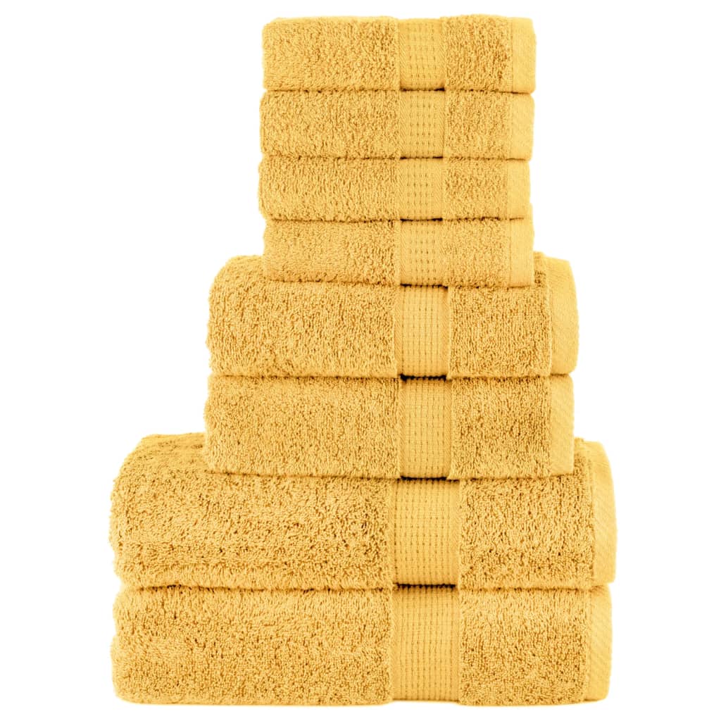 vidaXL 8 Piece Premium Towel Set SOLUND Gold 600 gsm 2