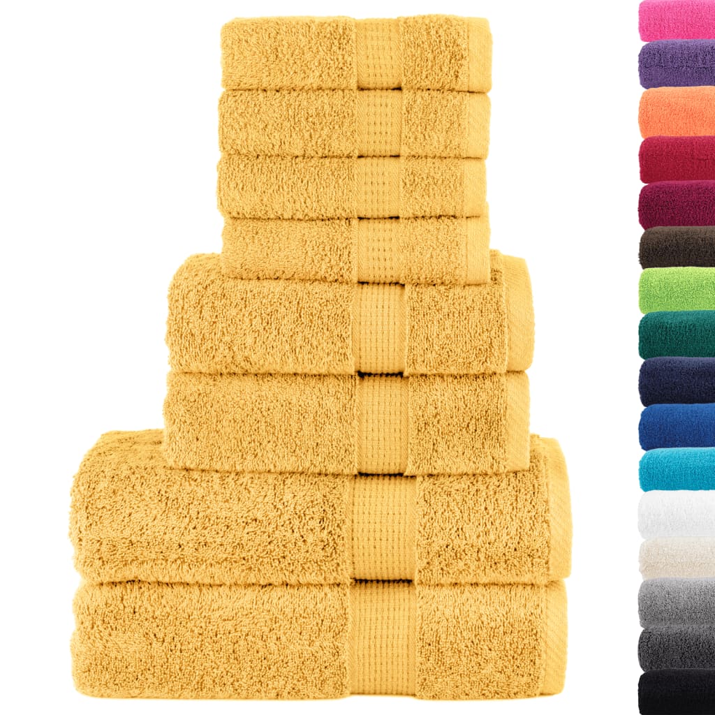 vidaXL 8 Piece Premium Towel Set SOLUND Gold 600 gsm 3