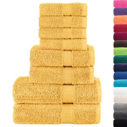 vidaXL 8 Piece Premium Towel Set SOLUND Gold 600 gsm 3