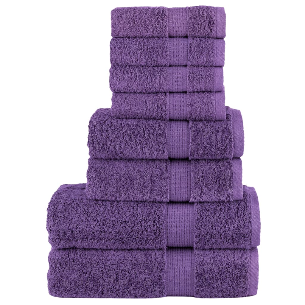 vidaXL 8 Piece Premium Towel Set SOLUND Purple 600 gsm 1