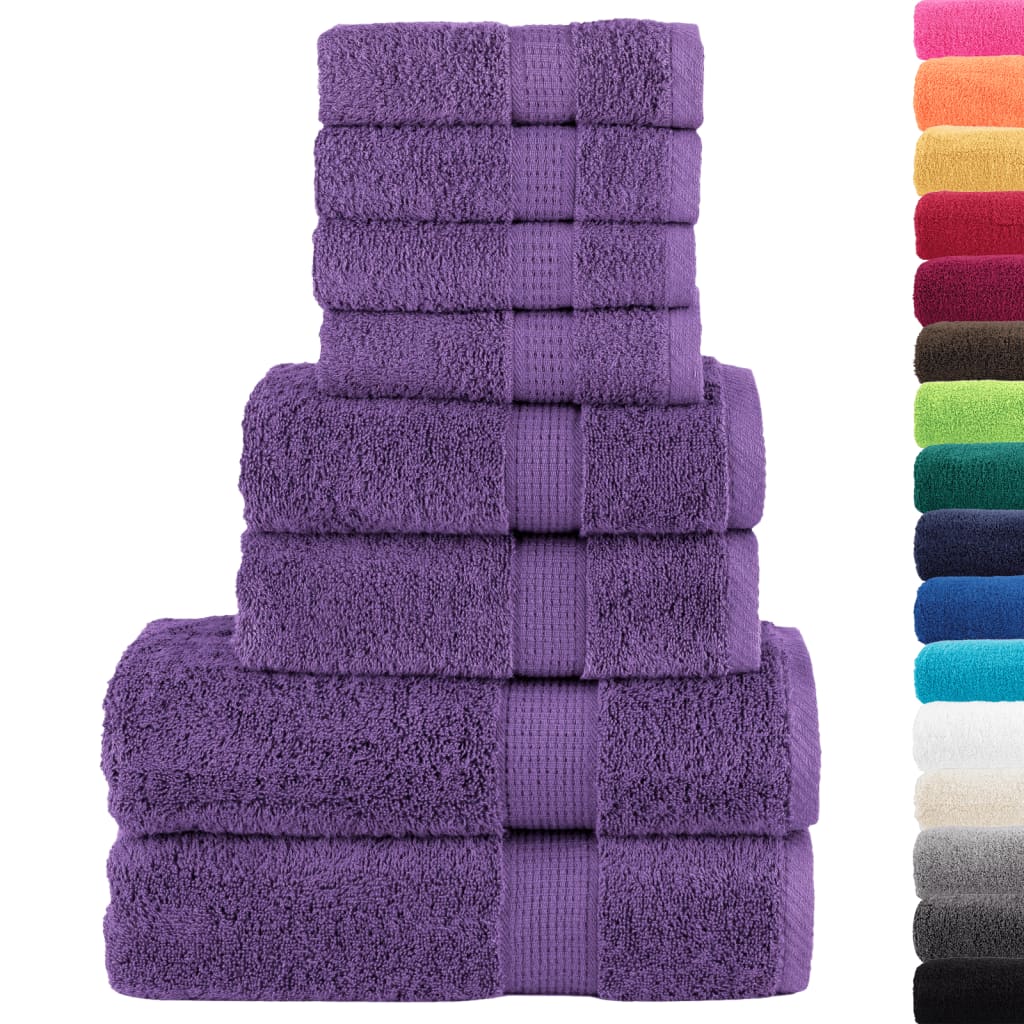 vidaXL 8 Piece Premium Towel Set SOLUND Purple 600 gsm 2