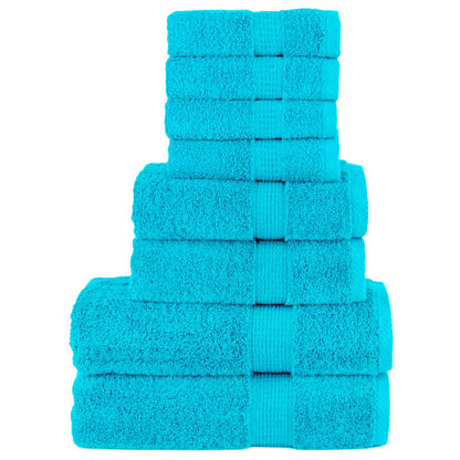 vidaXL 8 Piece Premium Towel Set SOLUND Turquoise 600 gsm 1