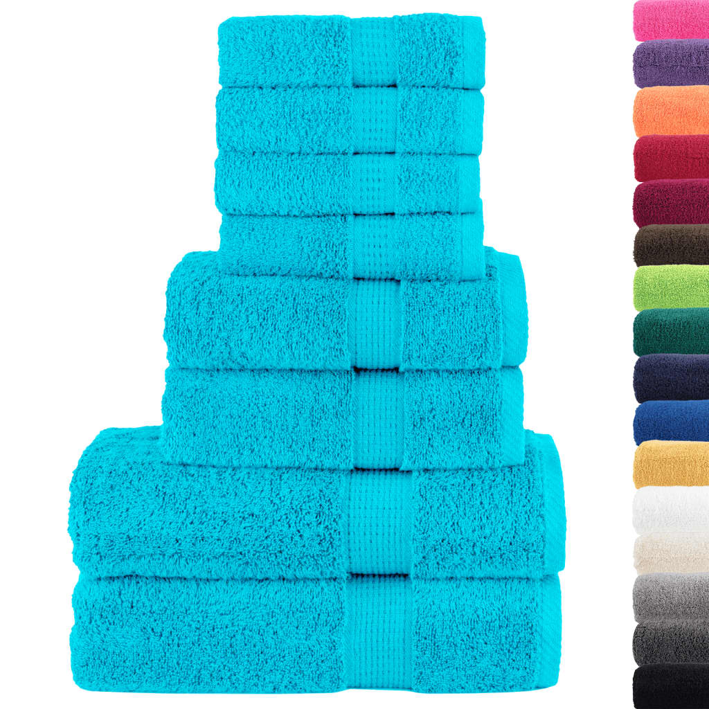 vidaXL 8 Piece Premium Towel Set SOLUND Turquoise 600 gsm 2