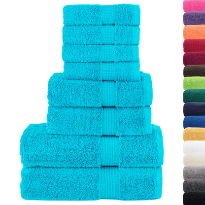 vidaXL 8 Piece Premium Towel Set SOLUND Turquoise 600 gsm 2