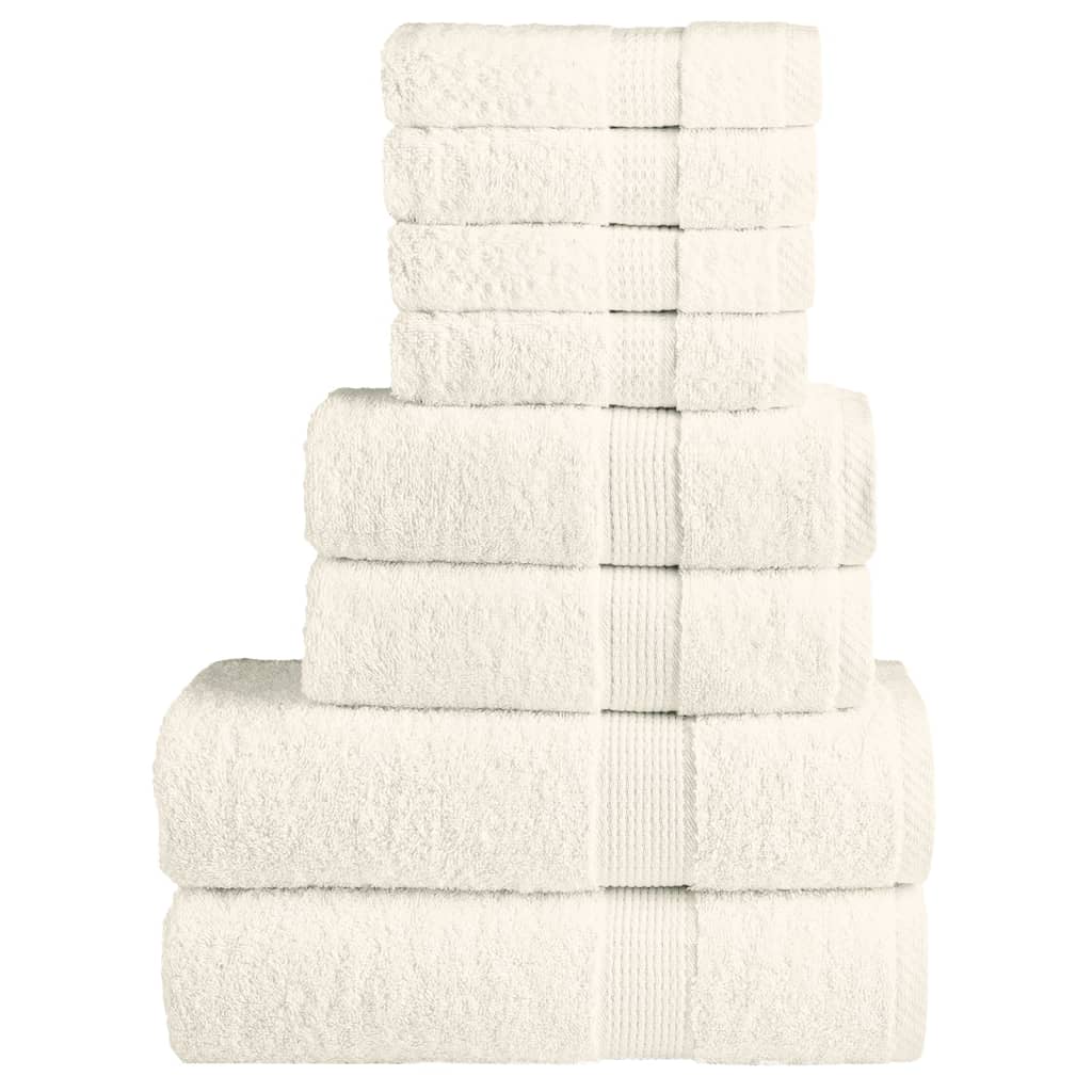 vidaXL 8 Piece Premium Towel Set SOLUND Cream 600 gsm 1