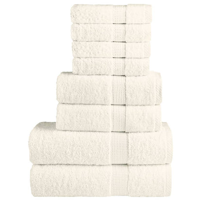 vidaXL 8 Piece Premium Towel Set SOLUND Cream 600 gsm 1