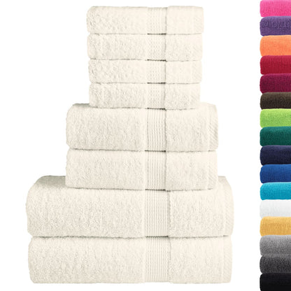 vidaXL 8 Piece Premium Towel Set SOLUND Cream 600 gsm 2