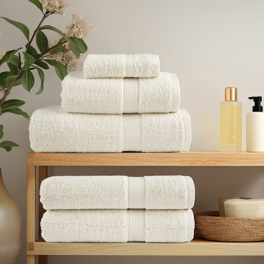 vidaXL 8 Piece Premium Towel Set SOLUND Cream 600 gsm 3