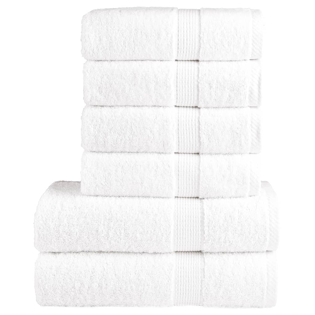 vidaXL 6 Piece Premium Towel Set SOLUND White 600 gsm 1