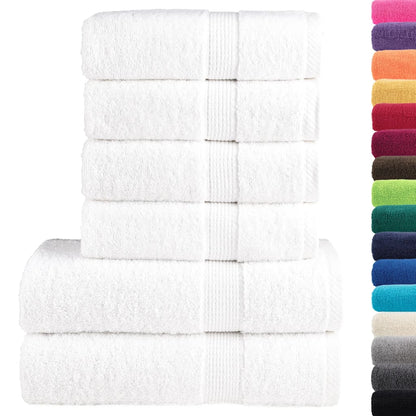 vidaXL 6 Piece Premium Towel Set SOLUND White 600 gsm 2
