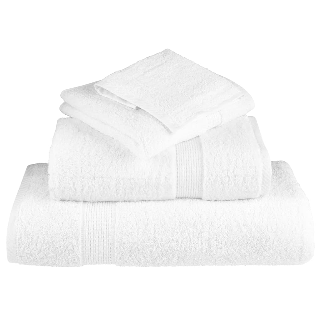 vidaXL 6 Piece Premium Towel Set SOLUND White 600 gsm 4