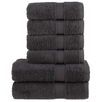 vidaXL 6 Piece Premium Towel Set SOLUND Anthracite 600 gsm 1