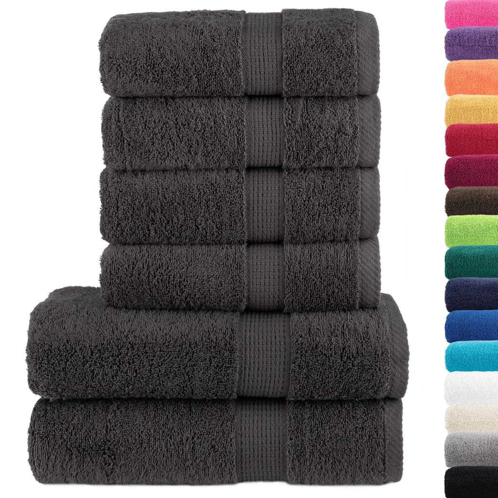 vidaXL 6 Piece Premium Towel Set SOLUND Anthracite 600 gsm 2