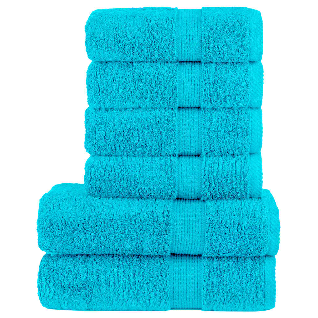 vidaXL 6 Piece Premium Towel Set SOLUND Turquoise 600 gsm 1