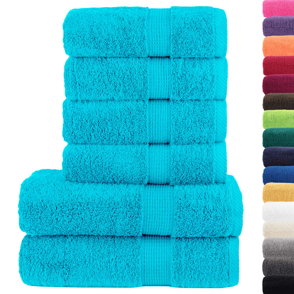 vidaXL 6 Piece Premium Towel Set SOLUND Turquoise 600 gsm 2