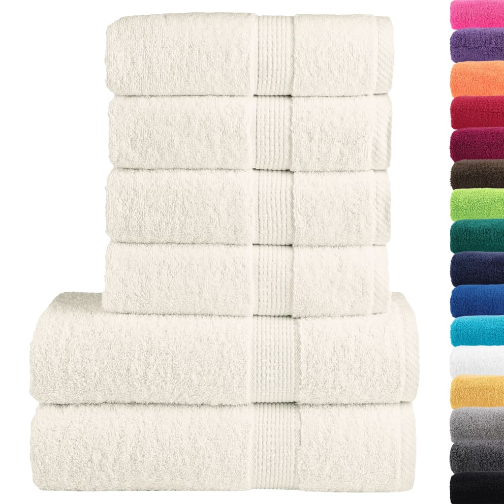 vidaXL 6 Piece Premium Towel Set SOLUND Cream 600 gsm 2