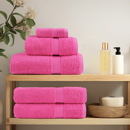 vidaXL 6 Piece Premium Towel Set SOLUND Pink 600 gsm 3