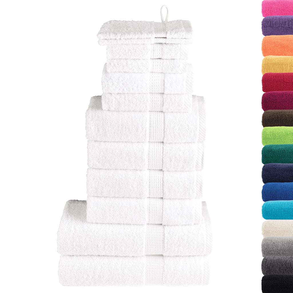 vidaXL 12 Piece Premium Towel Set SOLUND White 600 gsm 2