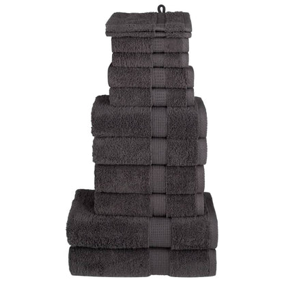 vidaXL 12 Piece Premium Towel Set SOLUND Anthracite 600 gsm 1