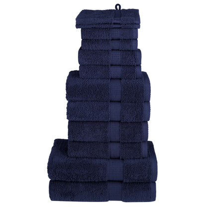 vidaXL 12 Piece Premium Towel Set SOLUND Navy Blue 600 gsm 1