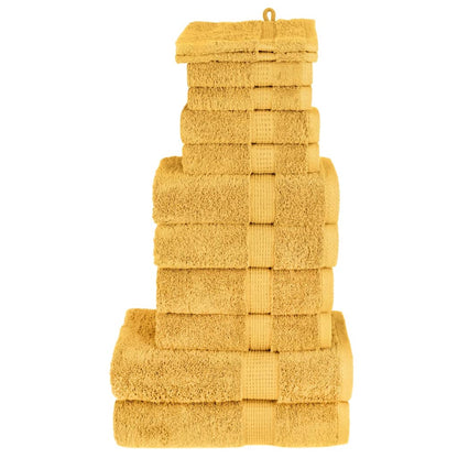 vidaXL 12 Piece Premium Towel Set SOLUND Gold 600 gsm 1