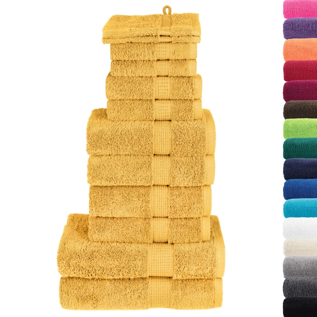 vidaXL 12 Piece Premium Towel Set SOLUND Gold 600 gsm 2