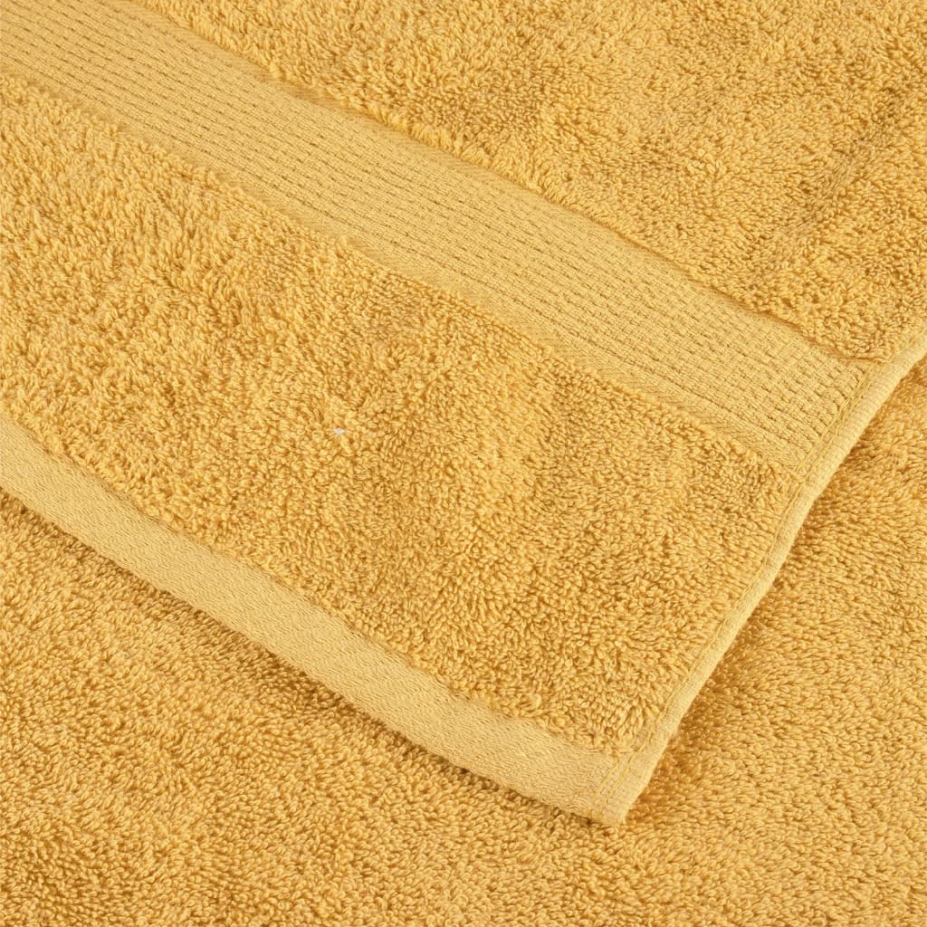 vidaXL 12 Piece Premium Towel Set SOLUND Gold 600 gsm 5