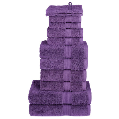 vidaXL 12 Piece Premium Towel Set SOLUND Purple 600 gsm 1