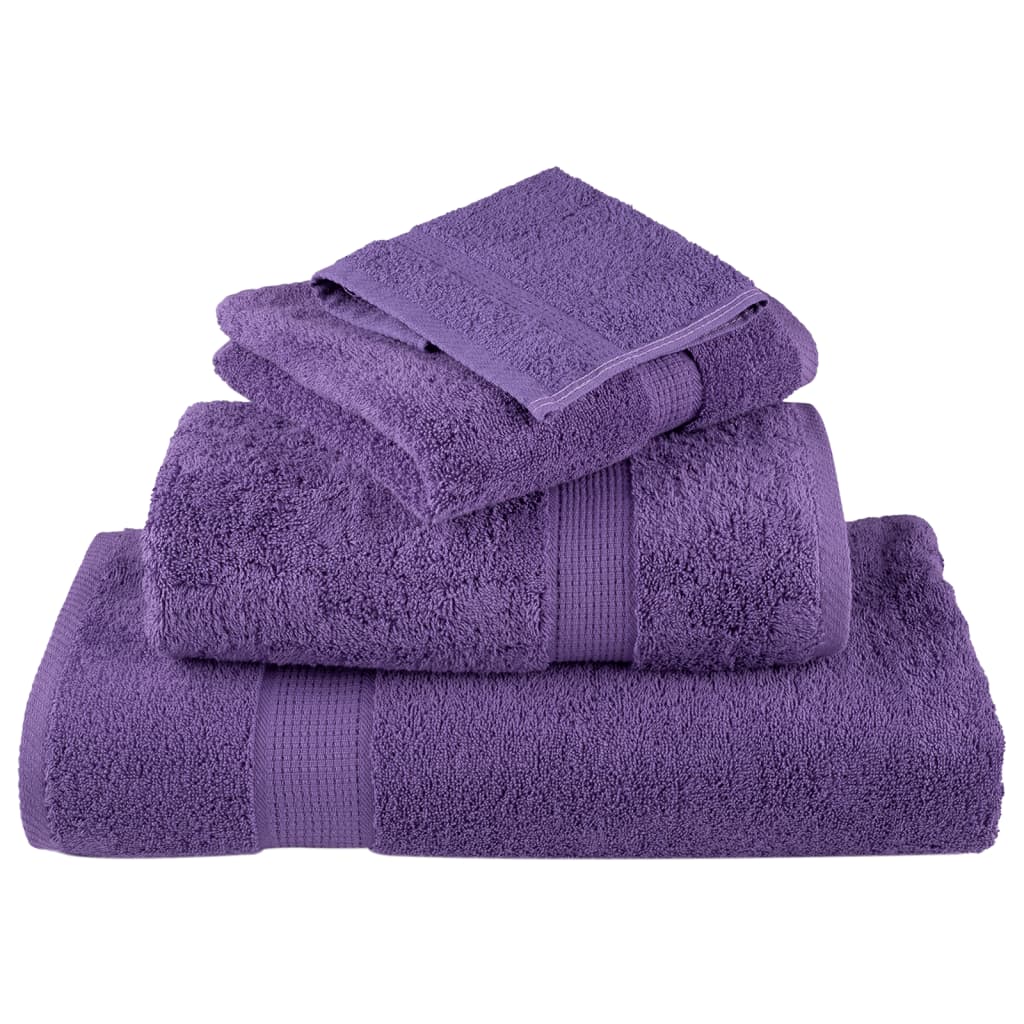 vidaXL 12 Piece Premium Towel Set SOLUND Purple 600 gsm 4