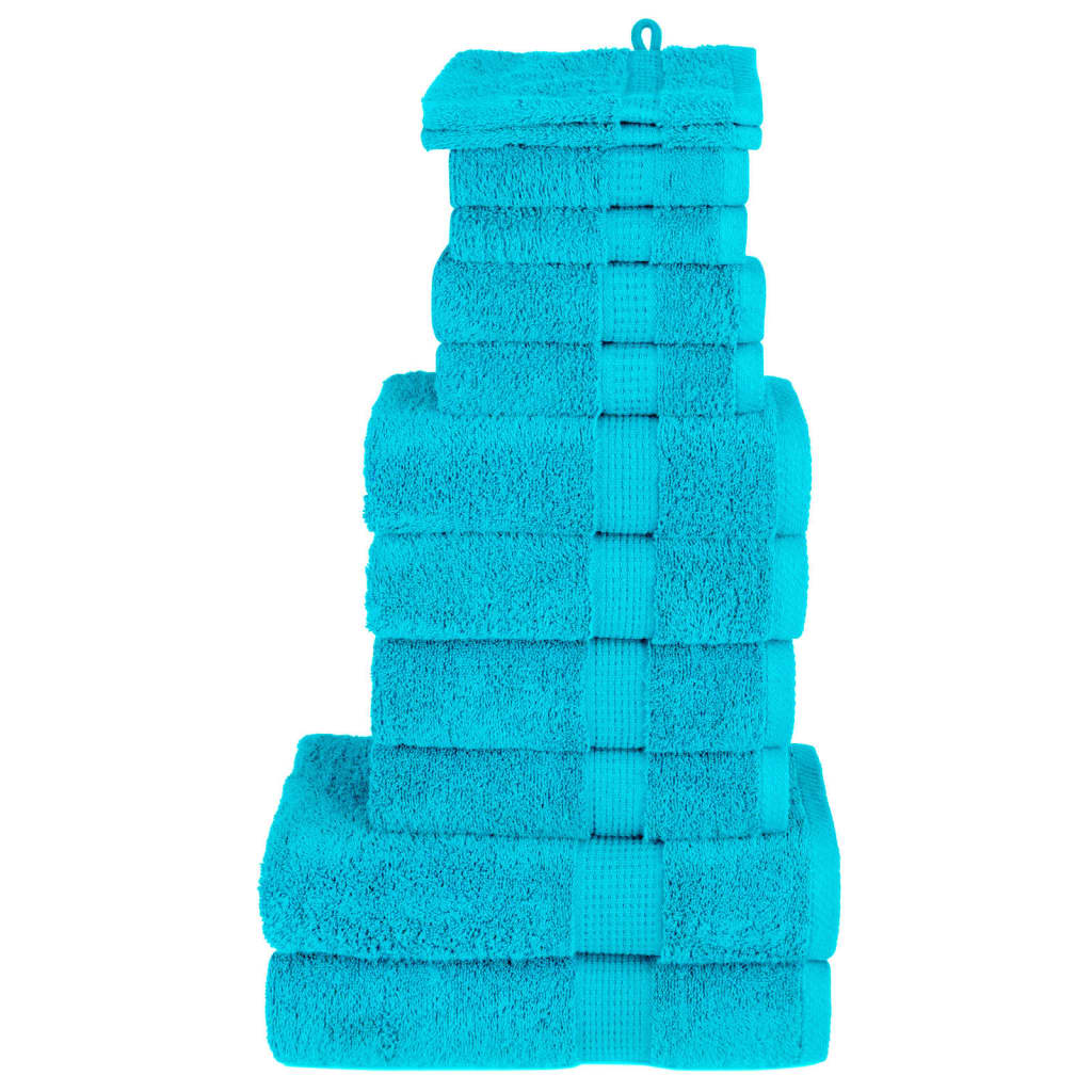 vidaXL 12 Piece Premium Towel Set SOLUND Turquoise 600 gsm 1