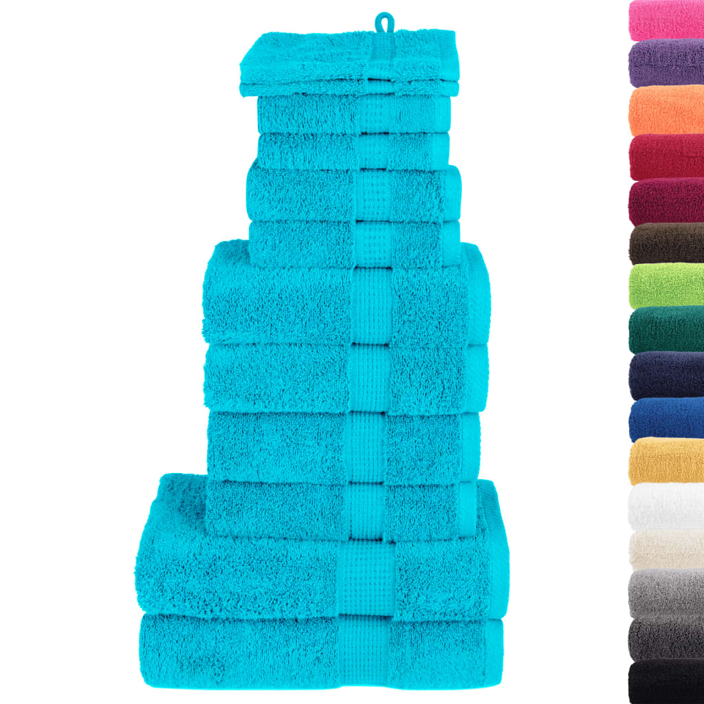 vidaXL 12 Piece Premium Towel Set SOLUND Turquoise 600 gsm 2
