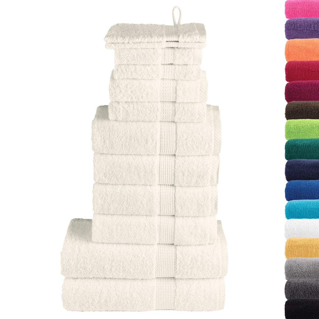 vidaXL 12 Piece Premium Towel Set SOLUND Cream 600 gsm 2