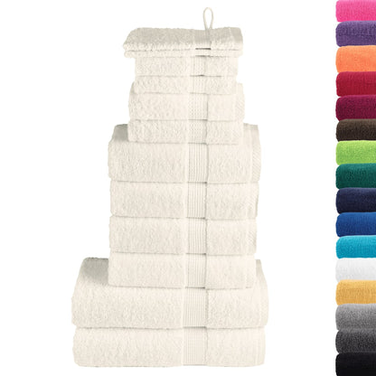 vidaXL 12 Piece Premium Towel Set SOLUND Cream 600 gsm 2