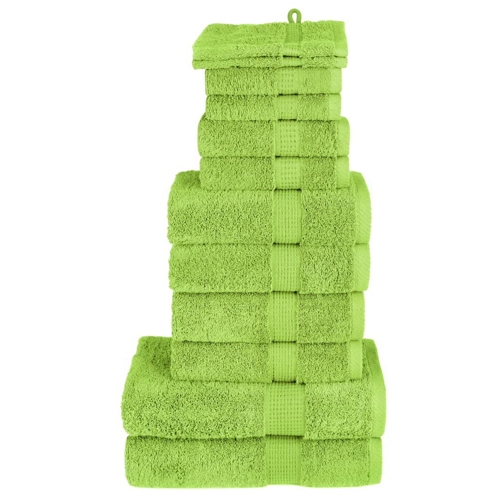 vidaXL 12 Piece Premium Towel Set "SOLUND" Apple Green 600 gsm 1
