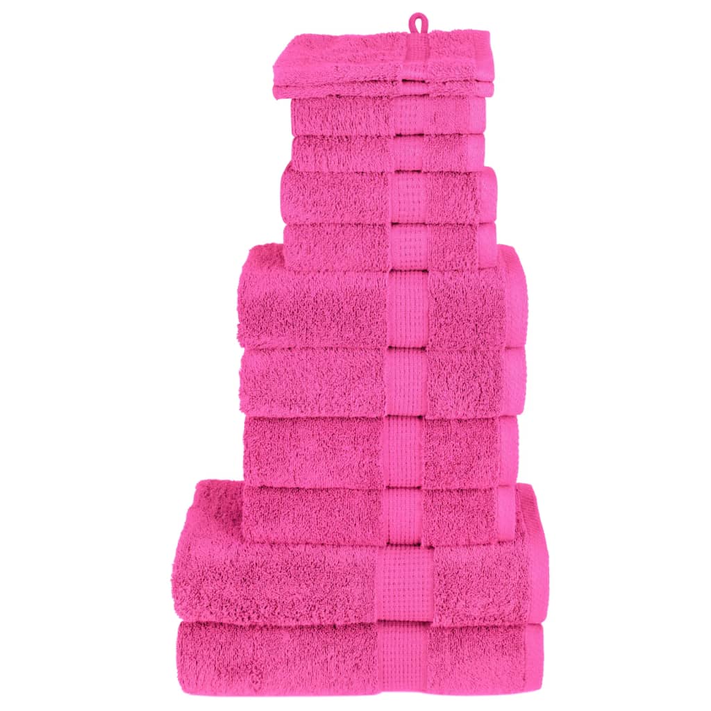vidaXL 12 Piece Premium Towel Set SOLUND Pink 600 gsm 1