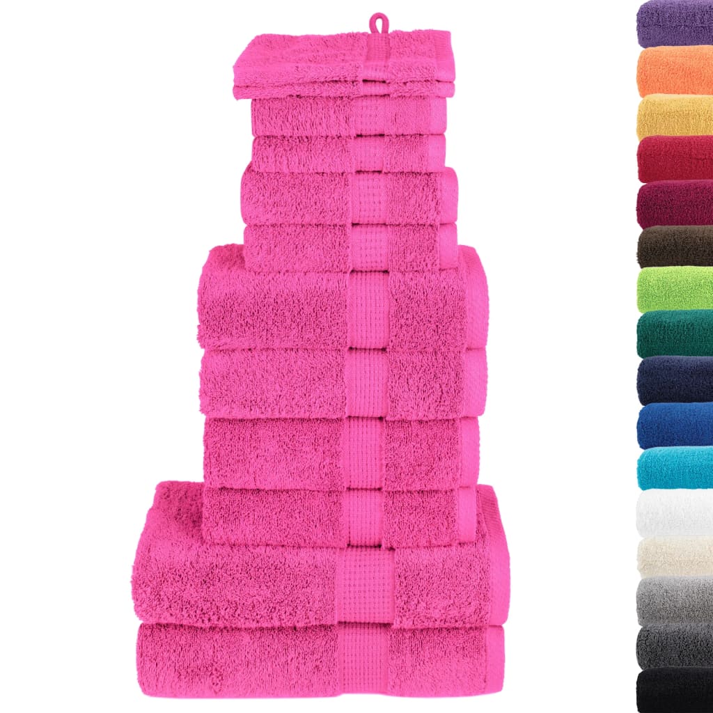 vidaXL 12 Piece Premium Towel Set SOLUND Pink 600 gsm 2