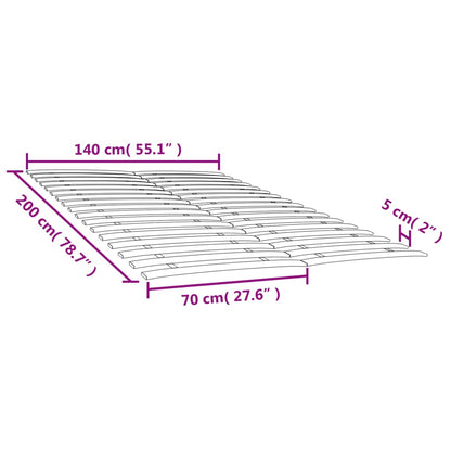 vidaXL Bed Slats Replacements with 34 Slats 2 pcs 70x200 cm 6